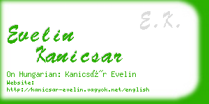 evelin kanicsar business card